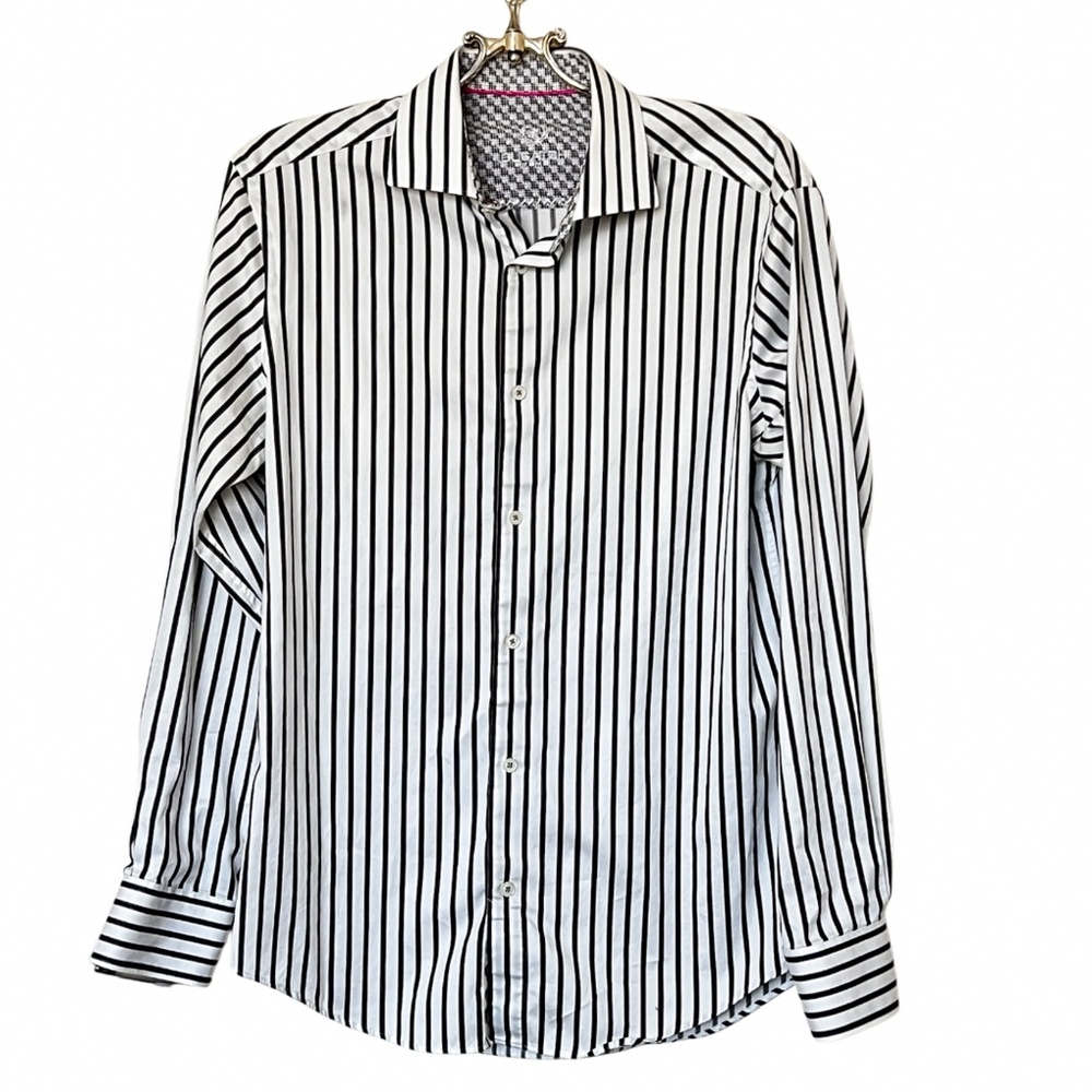 Bugatchi Striped Button Down Shirt Size 34/35